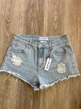 J for Justify Light Blue Distressed Denim Cutoff Shorts